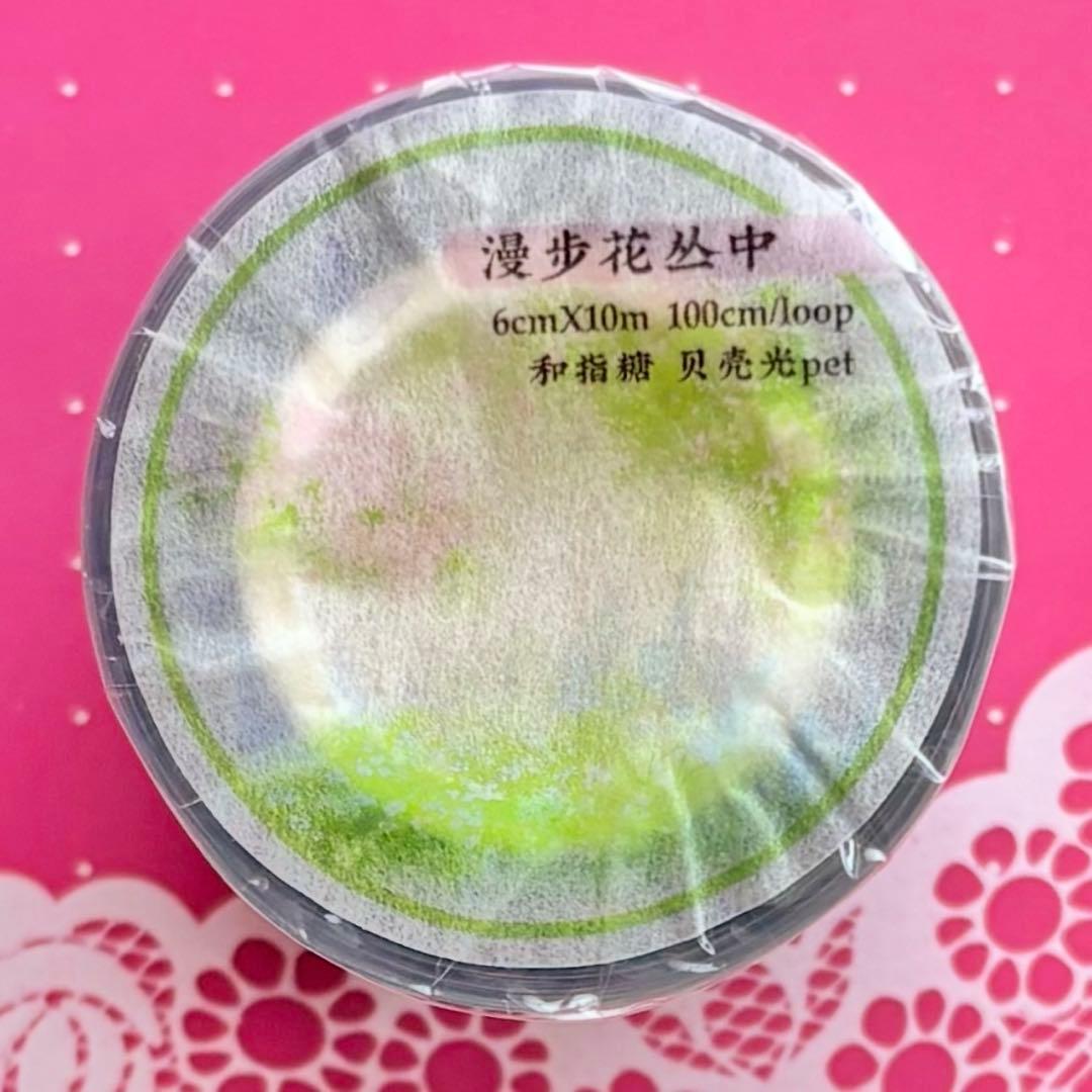 贝壳光 6cm×10m 漫步花丛中 海外マスキングテープ　海外マステ