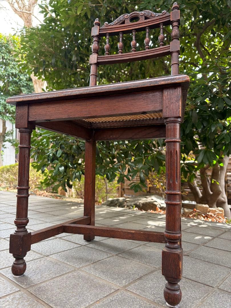 フランスアンティークチェア インテリア 木製椅子 ランタン編み 店舗什器 アンリ