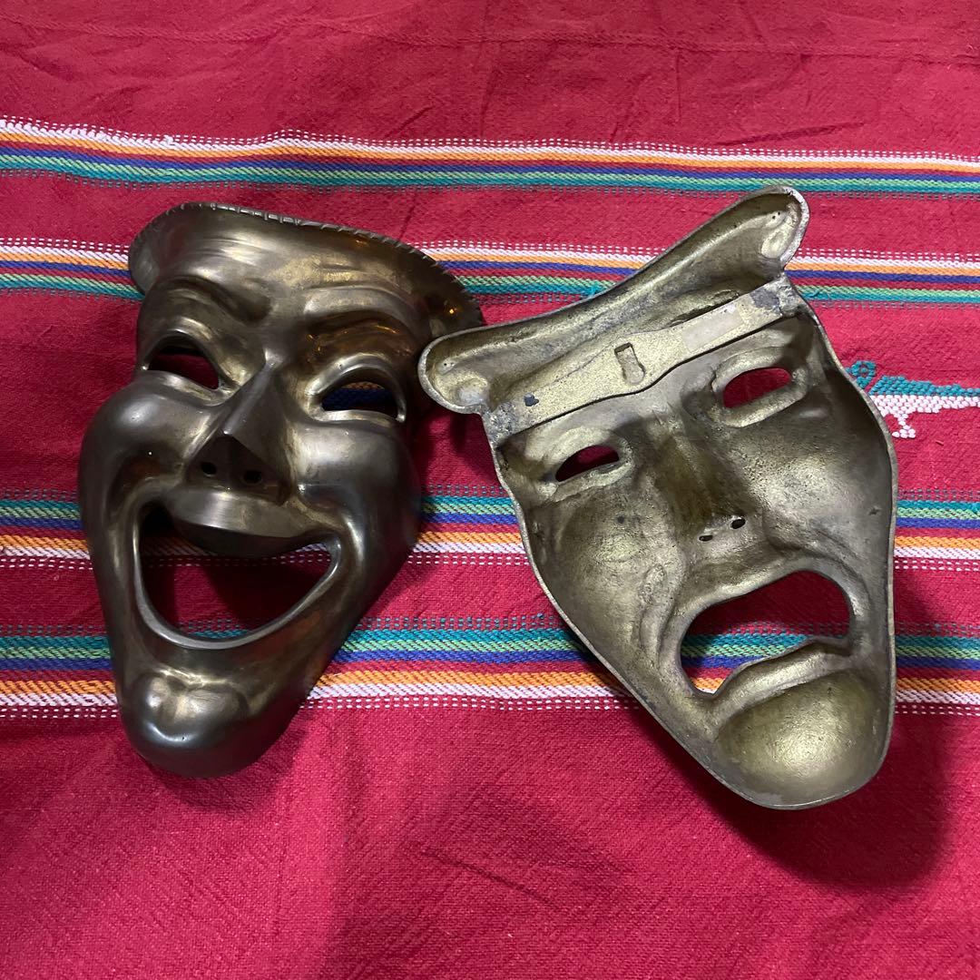 50s ヴィンテージ　ツーフェイス 泣き笑い壁掛け　ウォールデコ　ロカビリー