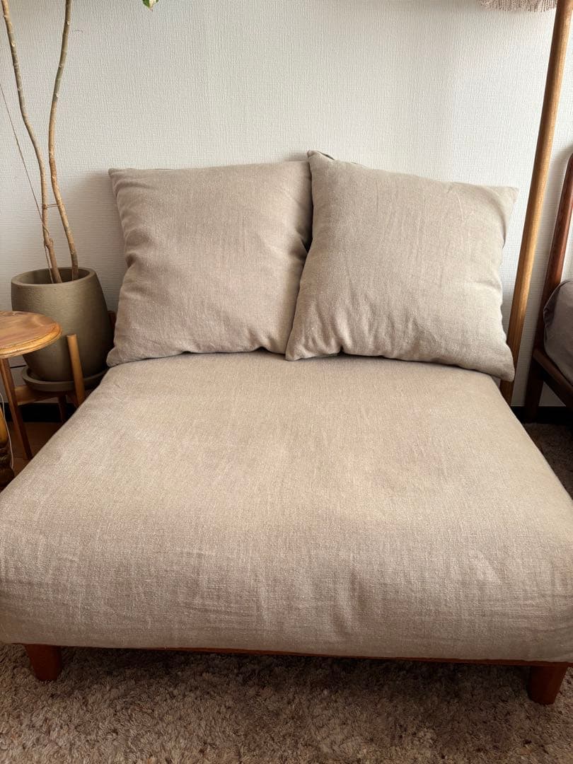 リセノ　あぐらソファ　1.5人掛け　ビンテージレッド　定価13.3万　ACTUS