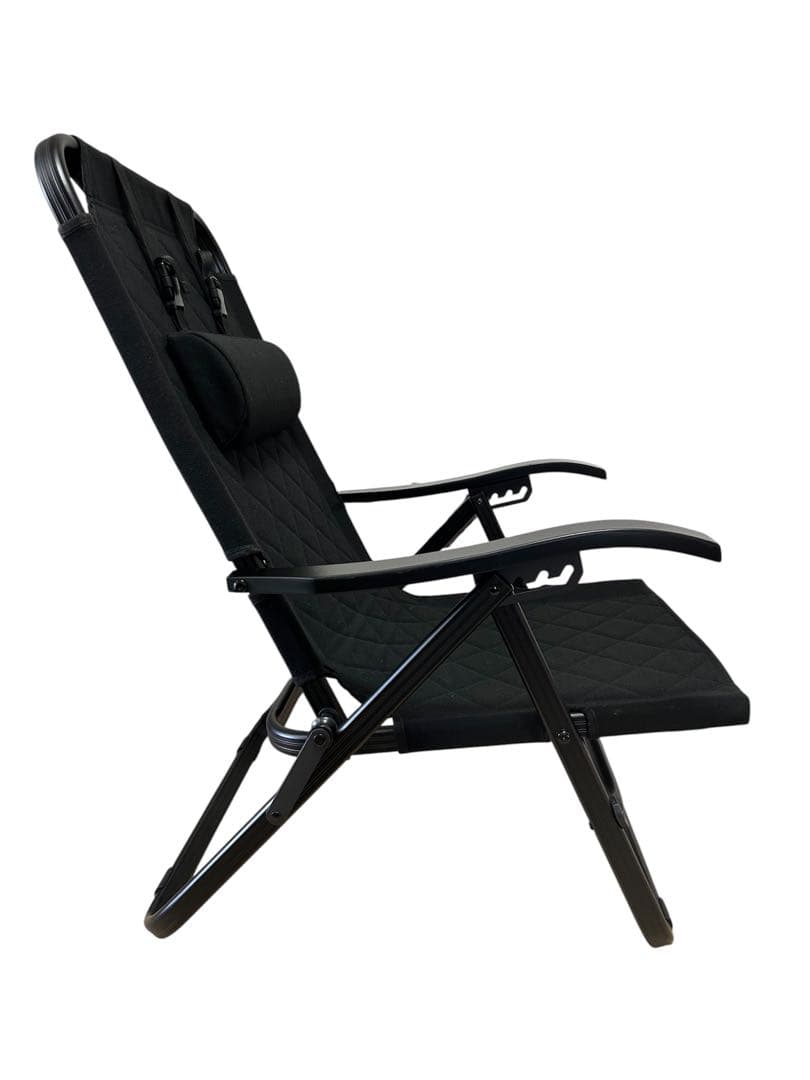 極美品　RcrCamp リクライニングローチェア 収納袋付き ブラック