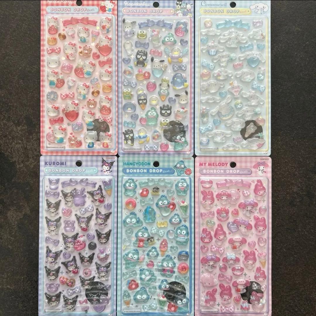 国内正規品　サンリオ ボンボンドロップシール 6種セット