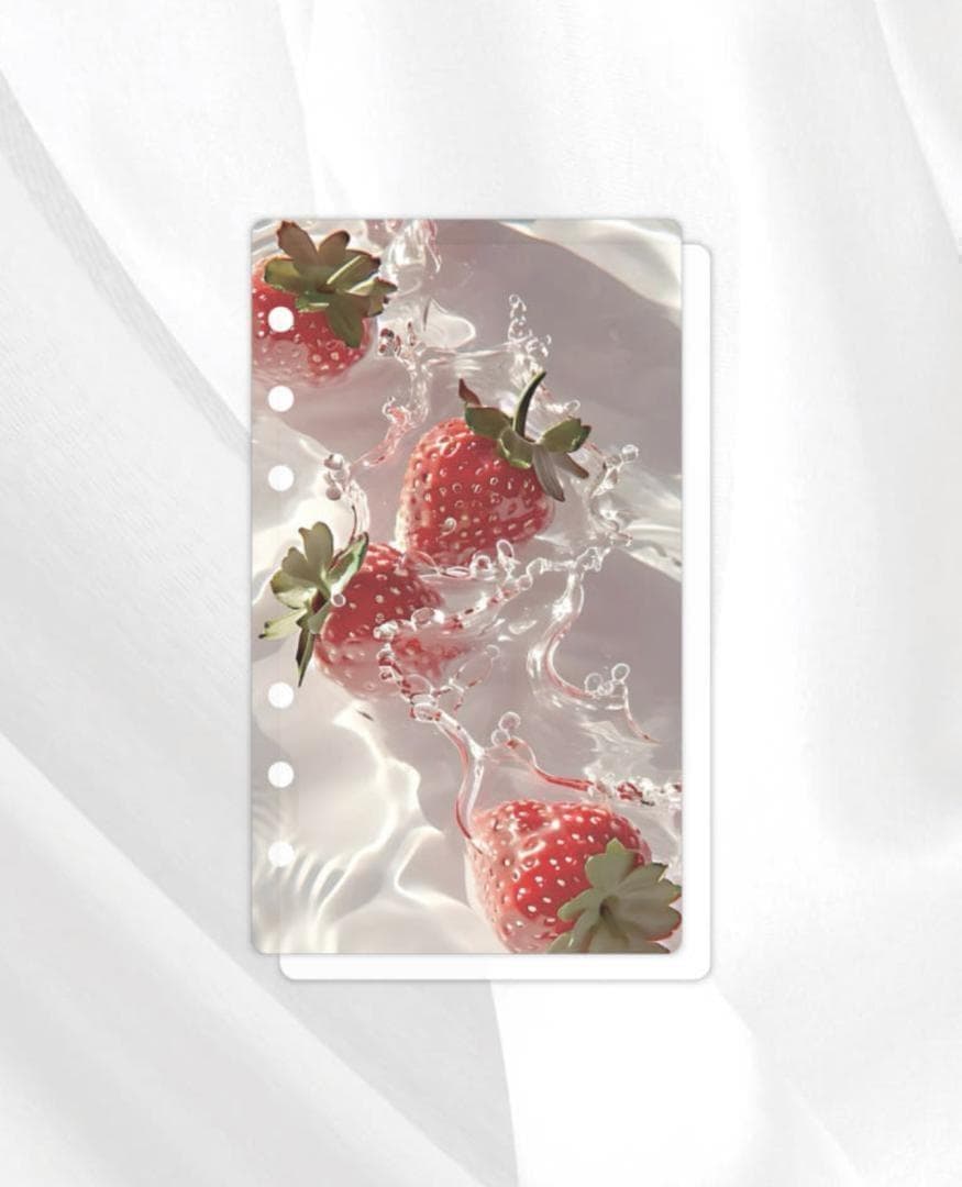 韓国♡アクリルバインダーA6♡いちご♡ハートチャーム貯金SAVING