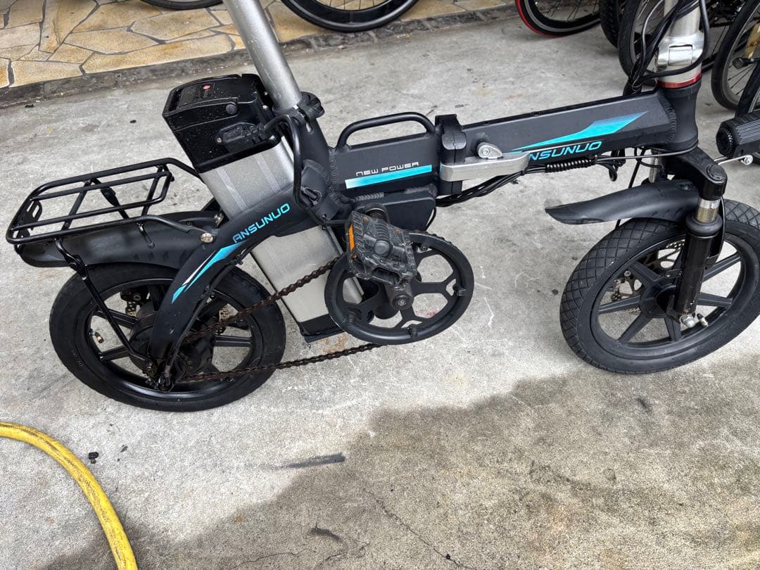 ANSUNUO電動アシスト自転車 ブラック 前カゴ付き