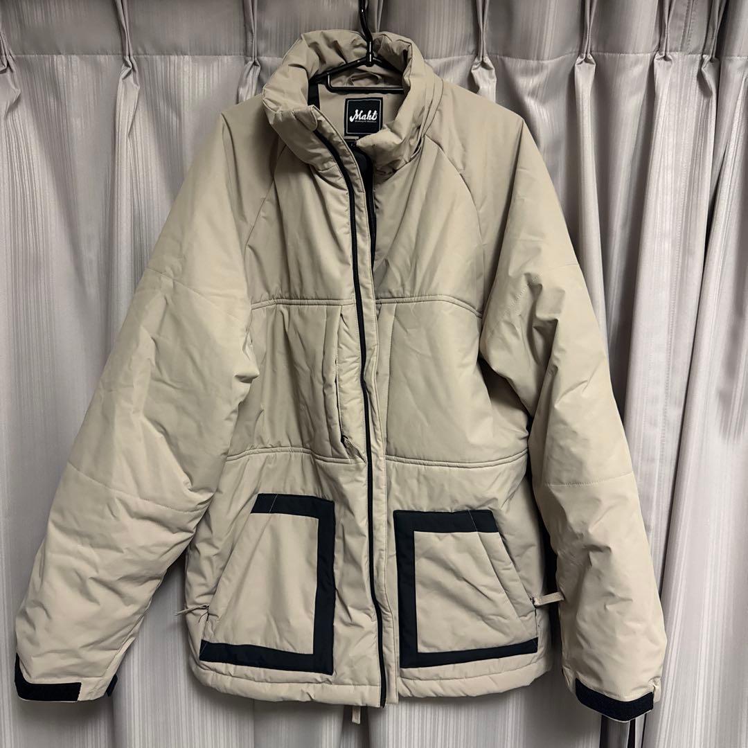 MAHF XL ダウンジャケット ベージュ/ブラック