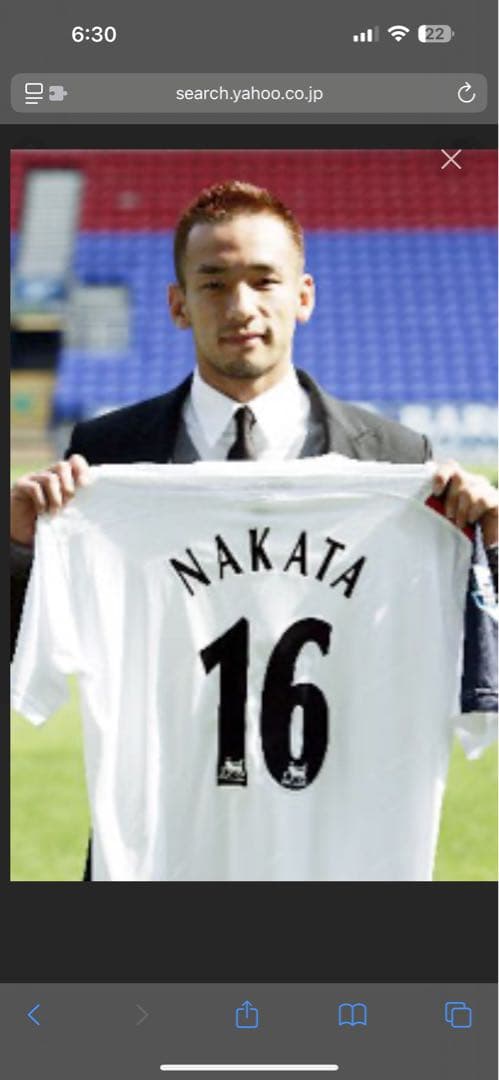 新品、未開封タグ付！ ボルトンReebok 中田英寿 ユニフォームM