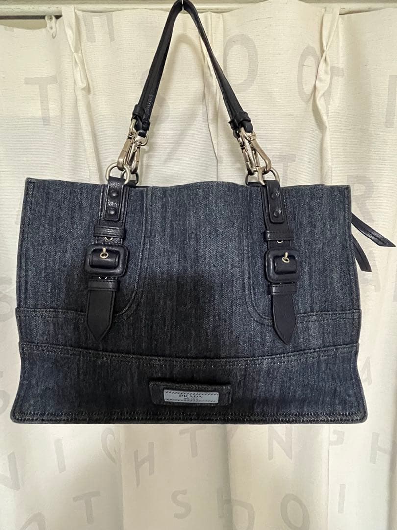 PRADA エティケット　デニム トートバッグ
