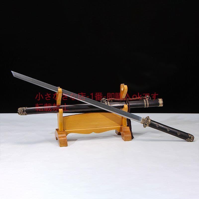 君弘唐横刀烏木金銅装百錬模様鋼 古兵器 武具 刀装具 日本刀 模造刀 居合刀