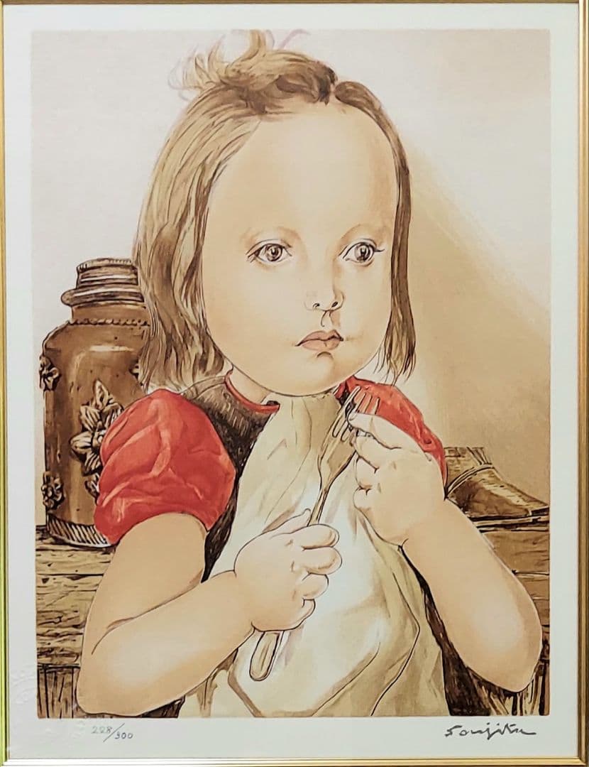 藤田　嗣治「フォークを持つ少女」