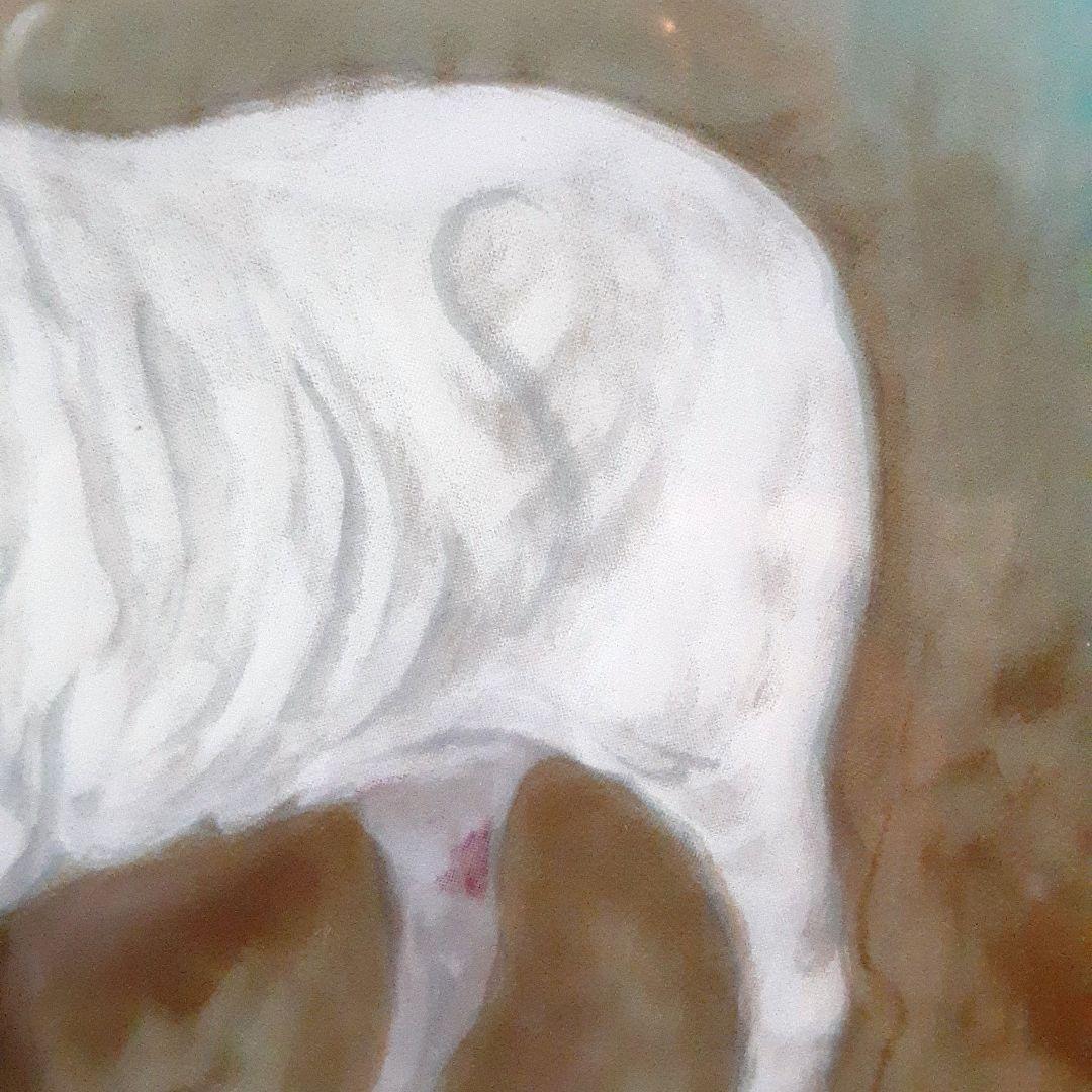 陶板画　ひつじ　陶額　毛利武彦 S