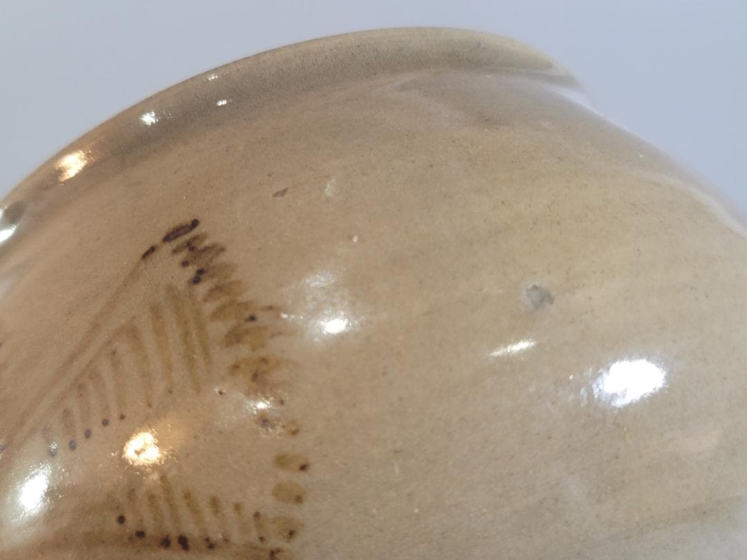 茶道具 虫明焼 むしあけ 鈴紋 茶碗 古美術 DT168