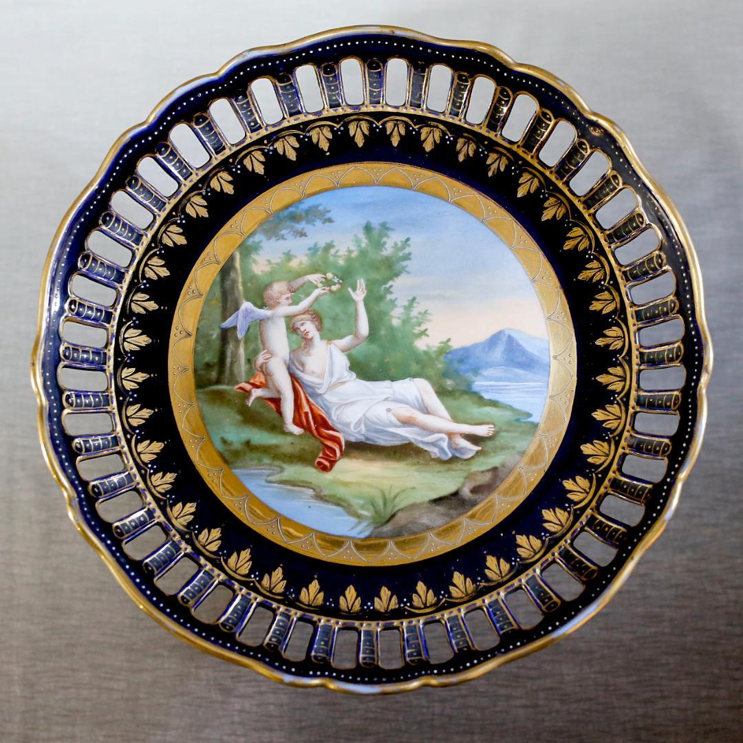 【送料込み】ヴィエナスタイル 金彩レリーフ神話文 天使 コンポート