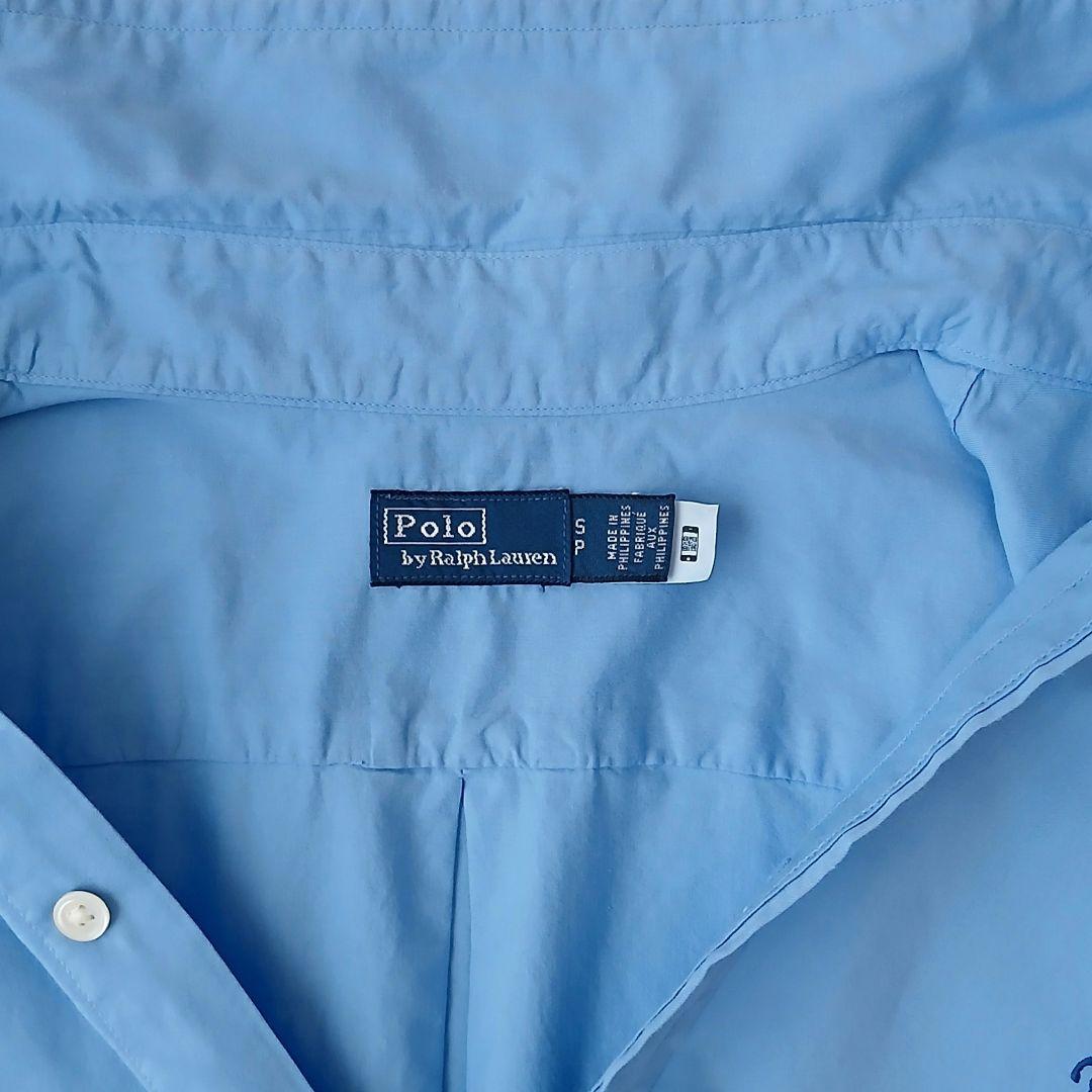 美品 ポロ ラルフローレン 現行 コットン 柔らか ボタンダウンシャツ ブルー