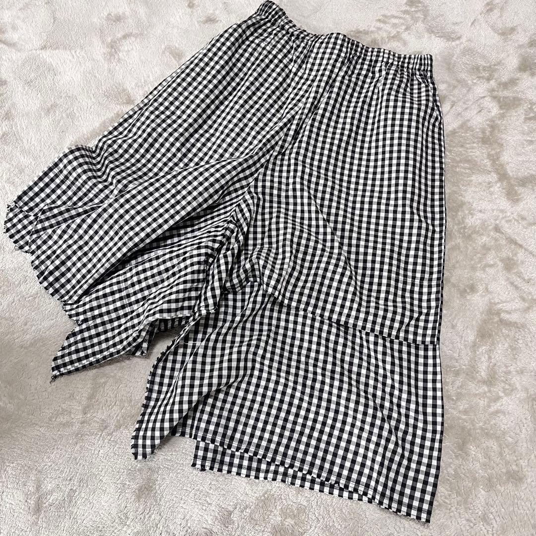 美品　コムデギャルソン　変形　ワイドパンツ　ガウチョパンツ　ギンガムチェック