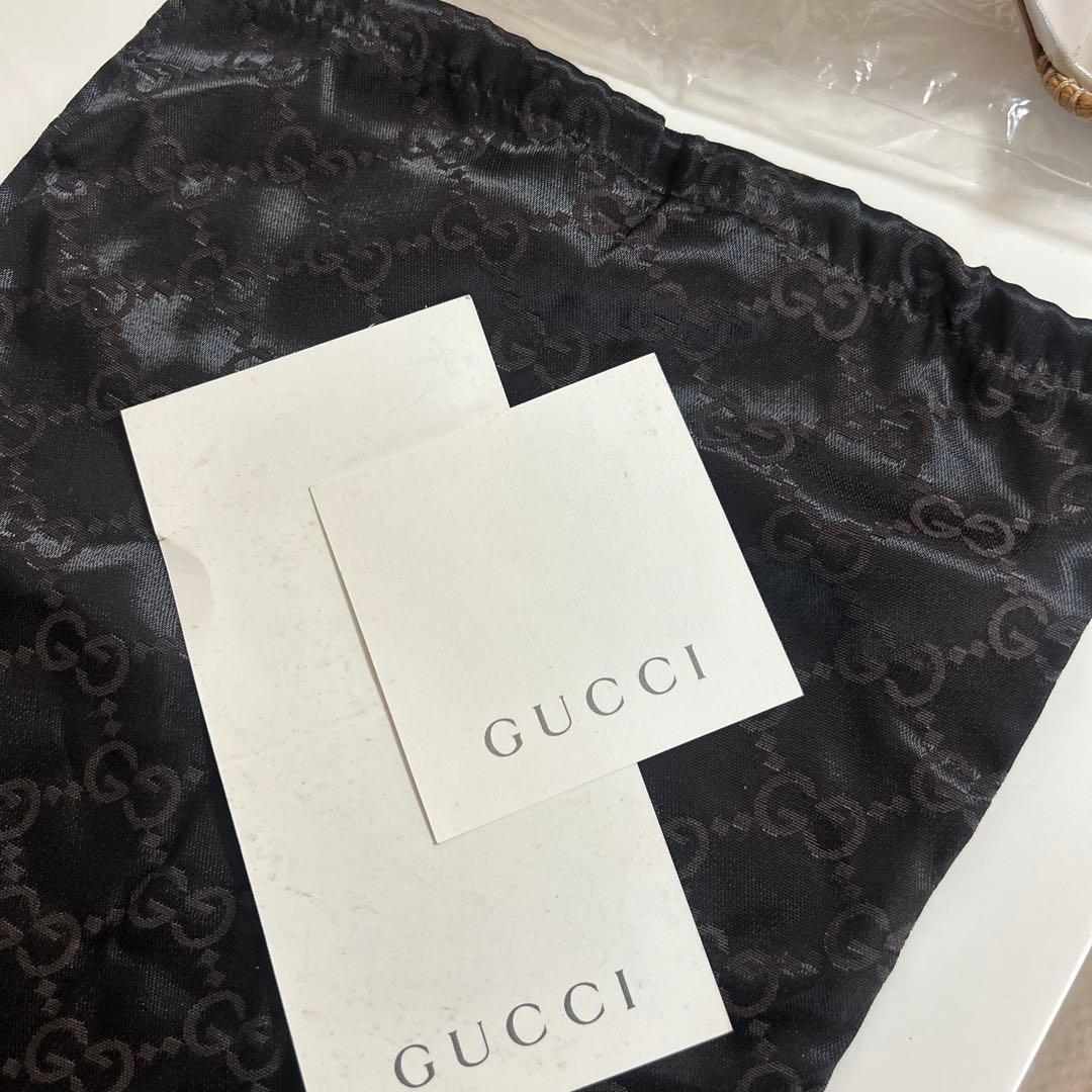 【GUCCI 】チェーン装飾 ミュール ベージュ 24センチ