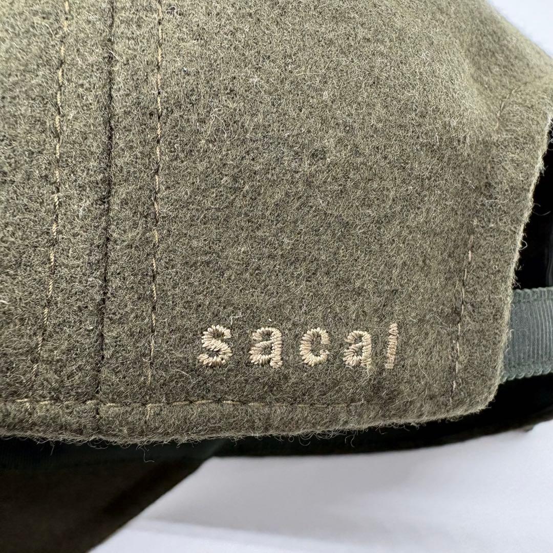 近年モデル サカイ ウール ベースボールキャップ カーキ 刺繍 Sロゴ サイズ1