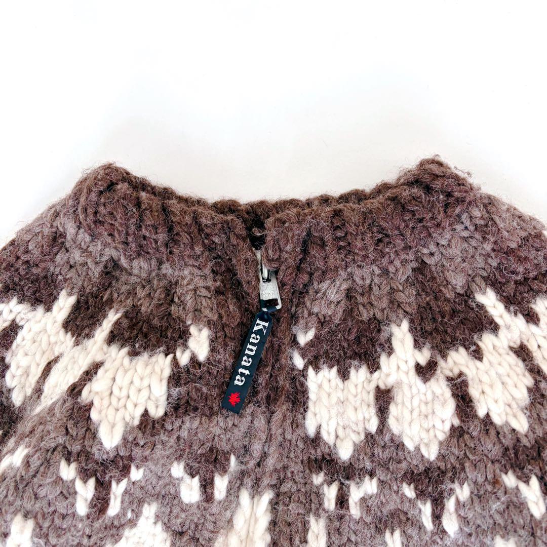 KANATA カナタ カウチン ニット ジャケット ノルディック ノーカラー