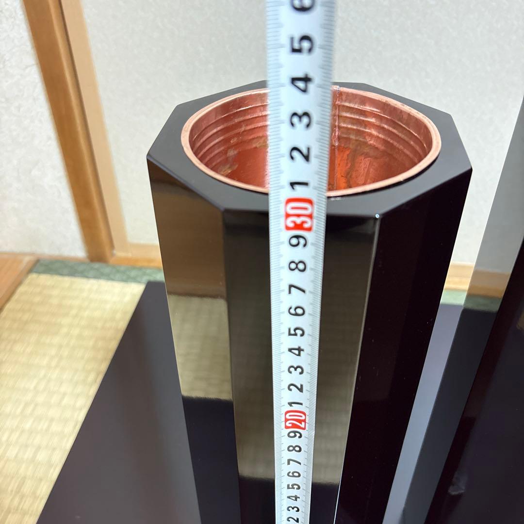 51 長二巻筒　八角長二管筒　2本セット　花入れ　生け花　未生流　御室流　花器