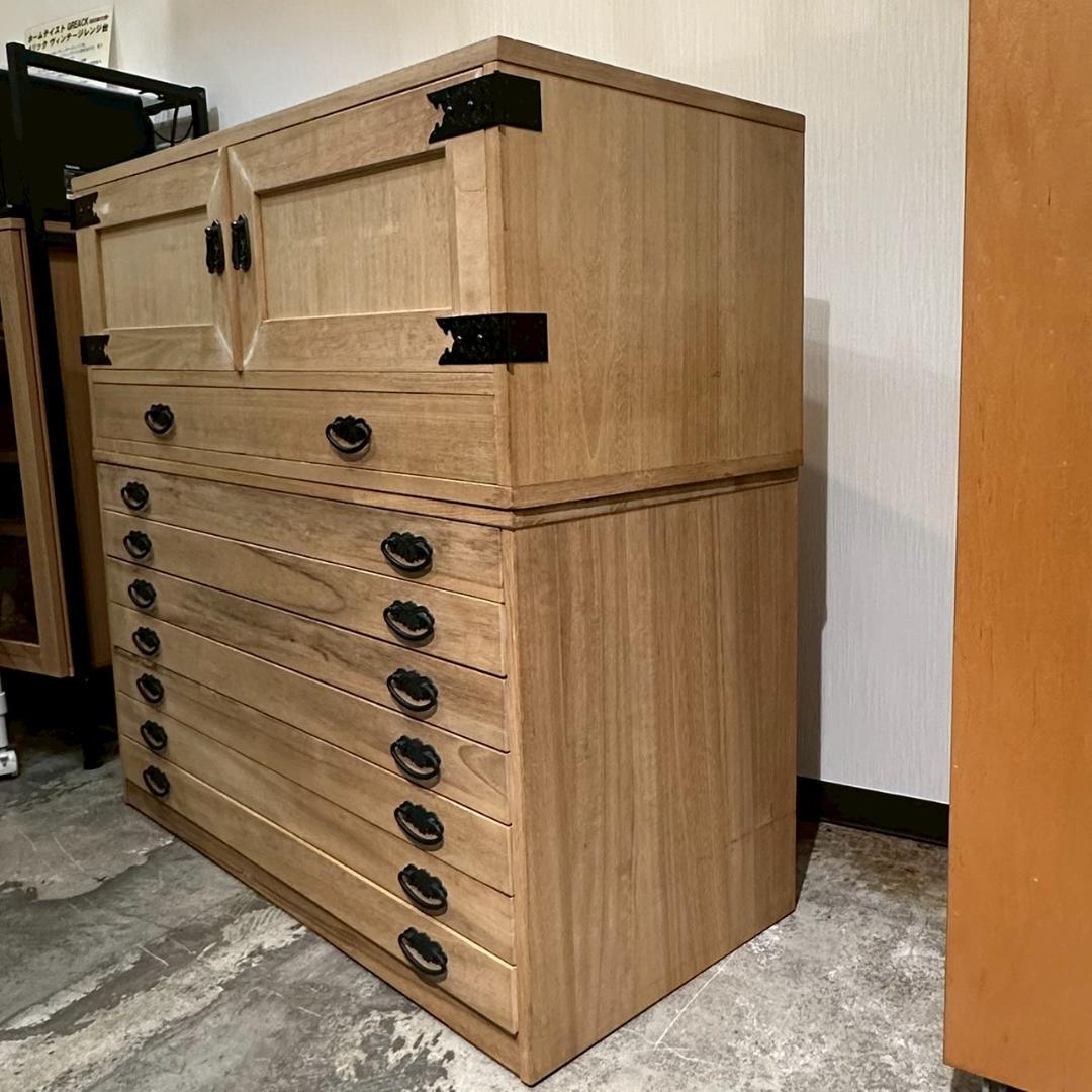 iΦ【 2個セット 】桐箪笥 タンス 和箪笥 着物収納 浅型 セパレート