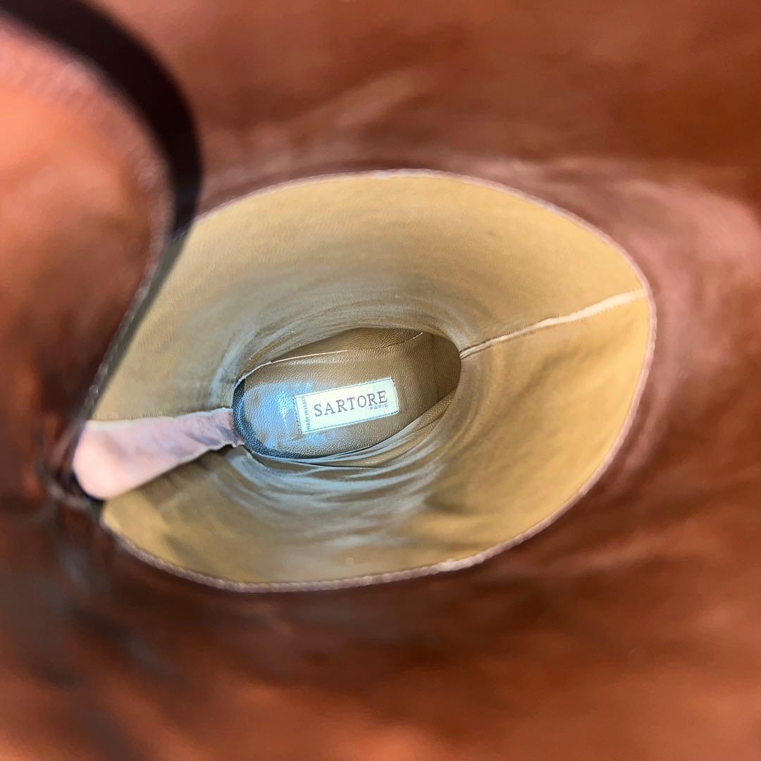 【美品】SARTORE サルトル ジョッキーブーツ ブラウン 37(24cm)