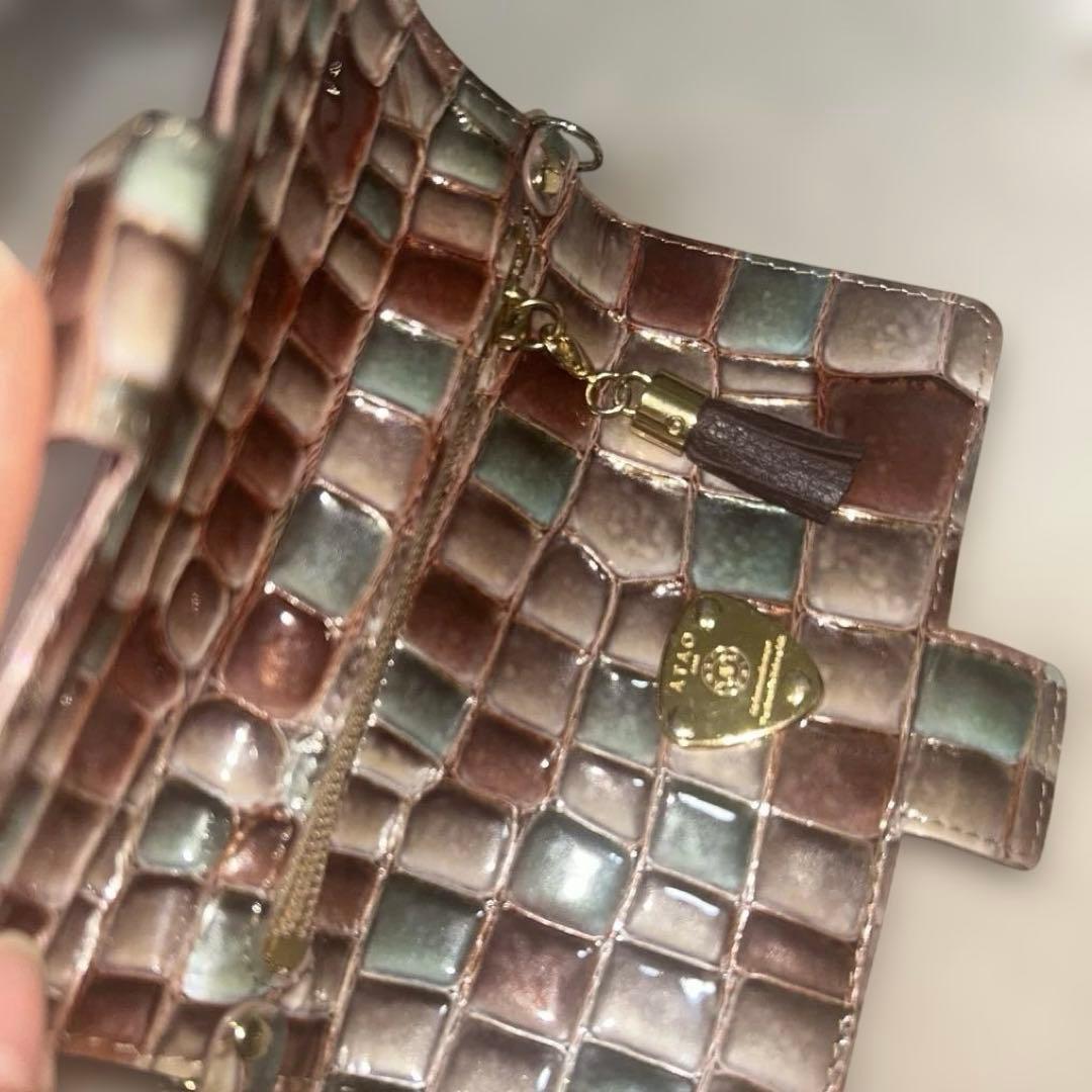 ATAO極美品 生産終了商品アタオヒッポ スマホケース アドリア　エメラルド