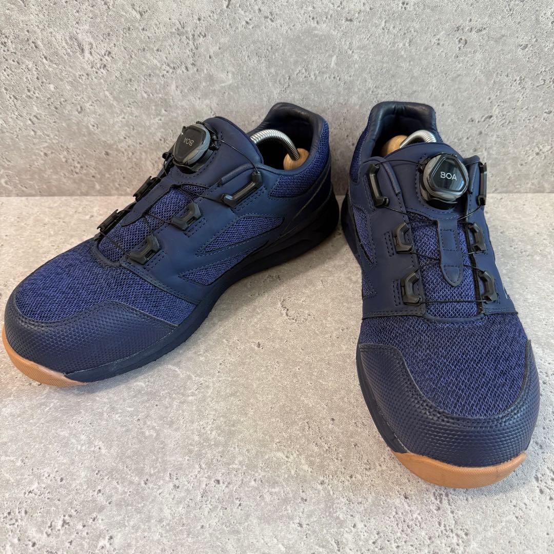 美品 MIZUNO 安全靴 BOA ダイヤル式 JSAA ネイビー 25.5cm