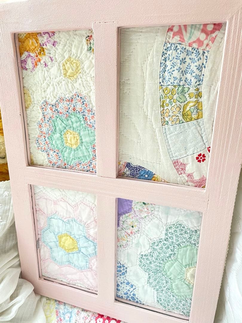 確認用です。アンティークキルト窓枠フレームリバーシブル·͜· ♡