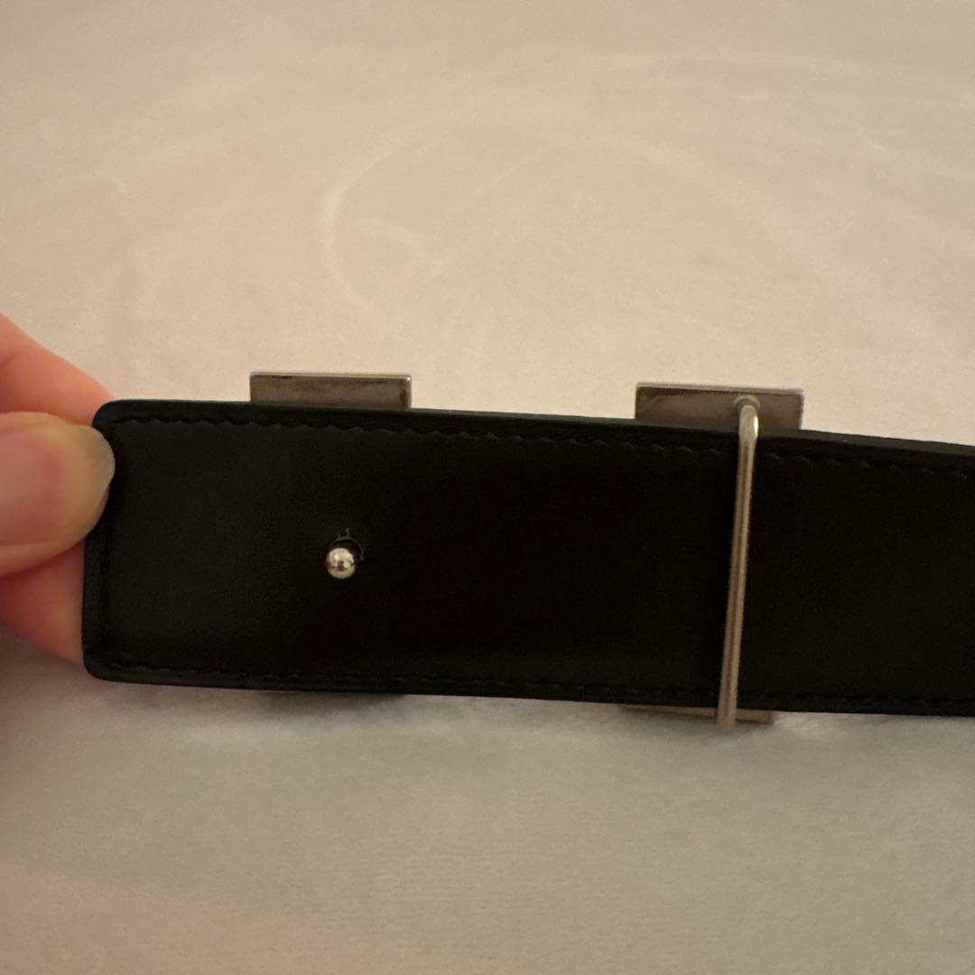 最終お値下げHERMES H型バックル ブラウンレザーベルト