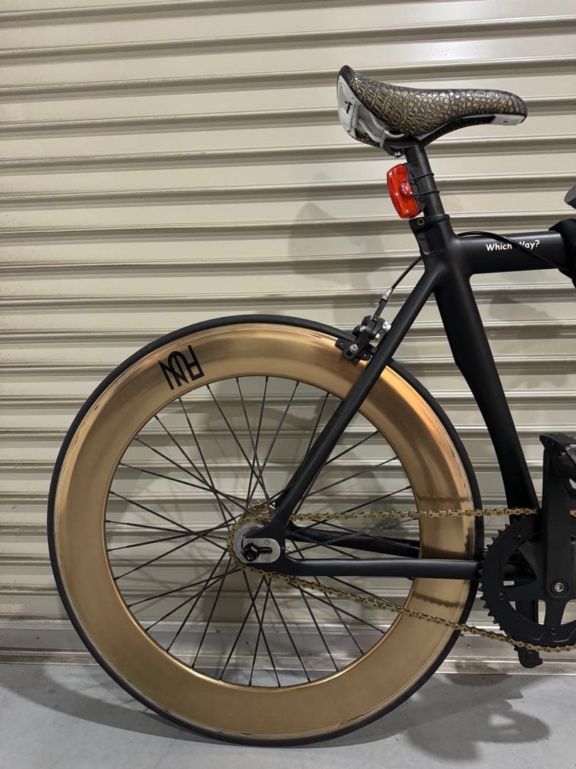 【専用】FUN ピストバイク マットブラック ゴールドホイール
