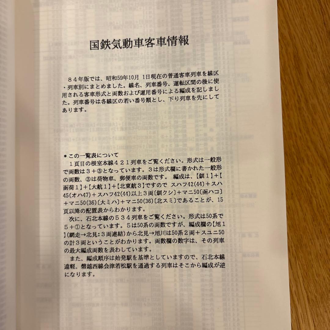 【希少】国鉄気動車、客車情報 編成表改題1984年版ジェー·アール·アール発行①