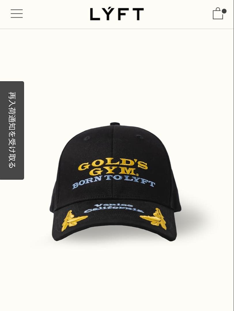 【完売品】LÝFT × GOLD'S GYM LOGO CAP