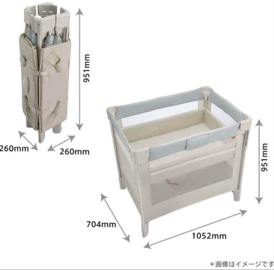 【里帰りも自宅も】ベビーベッド ココネルエアープラスAB ホワイトベージュ