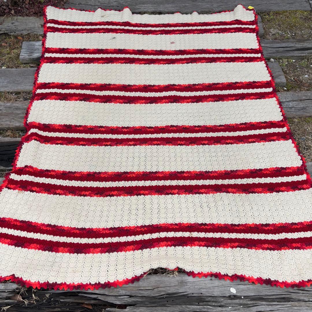 【USA vintage】グラニー ブランケット 膝掛け ラグ こたつカバー