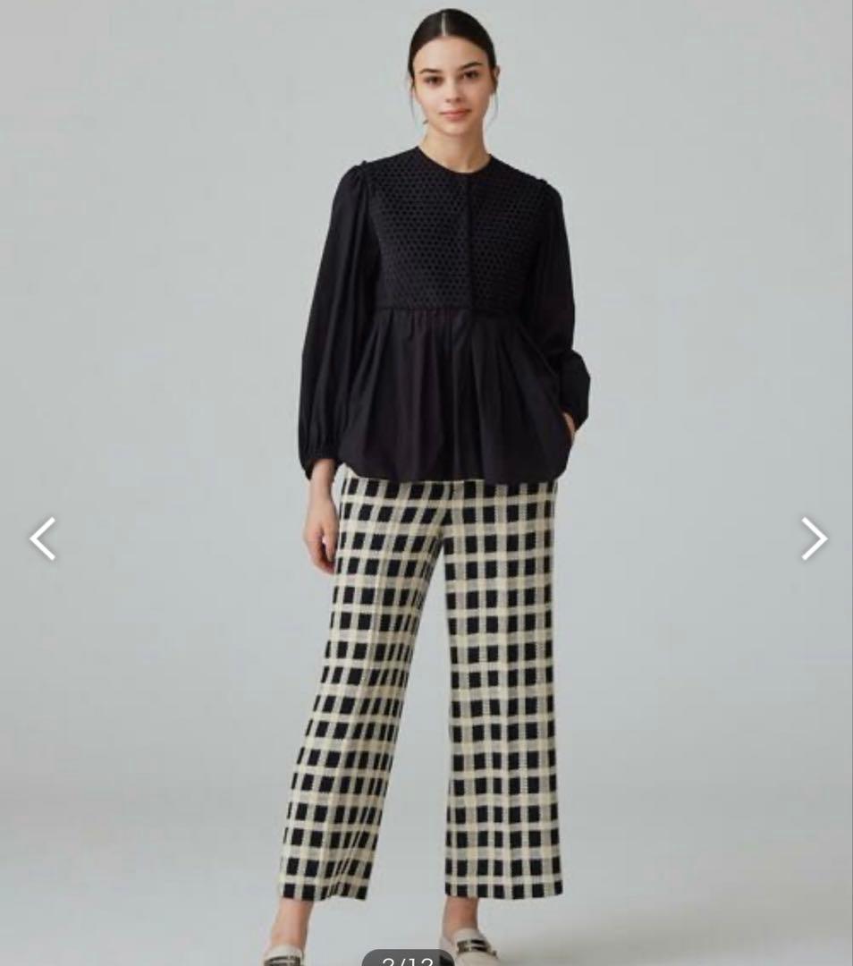 TOMORROWLAND ブラックコンビネーション ペプラムブラウスフリーサイズ