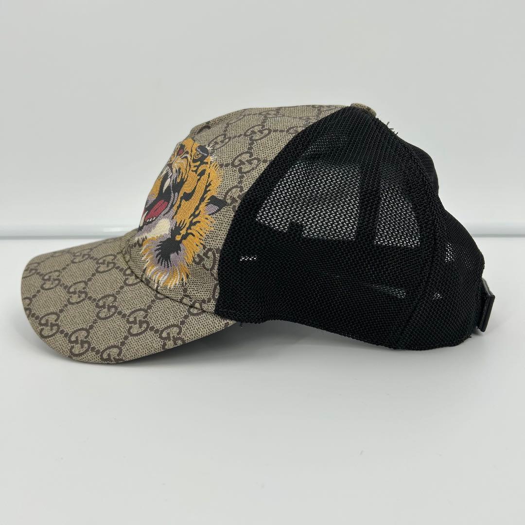 B*y様 美品✨グッチ キャップ タイガー GG スプリーム PVC ベージュ