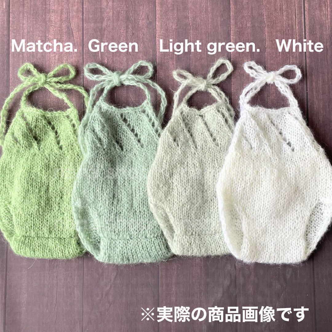 手編み風かごセット【編み込み緑辰】♪ニューボーンフォト撮影衣装　干支　たつ