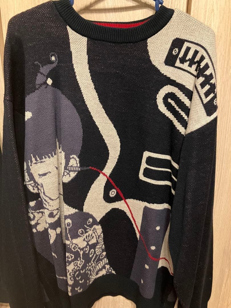 グラニフ　Re:繋がる　ウォッシャブルジャカードニット　アジカン　XL 中古