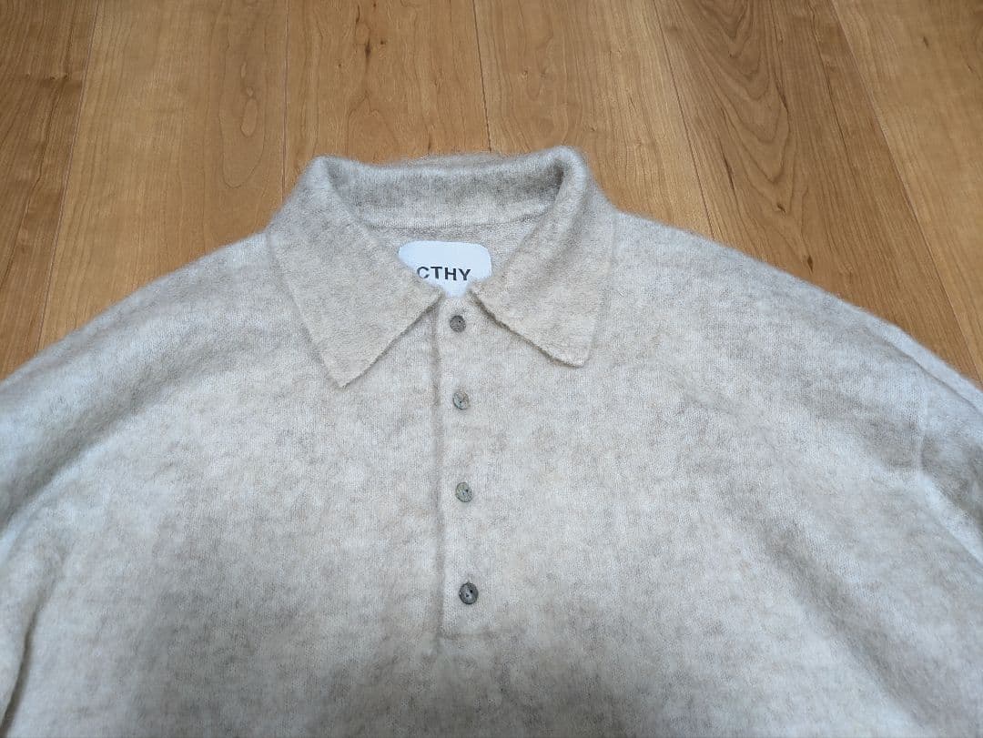CTHY シティ　ウールモヘアニットポロ　エクリュホワイト　M　1回着用