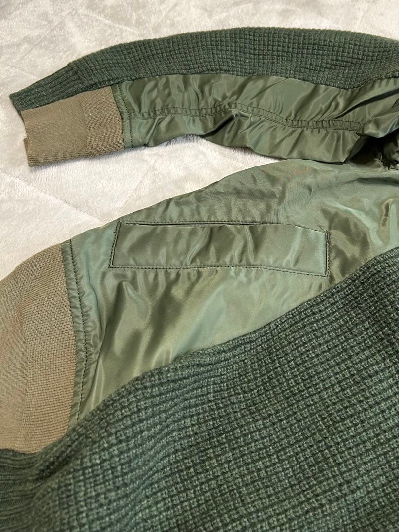 sacai ニット×MA-1 ナイロン切替 セーター