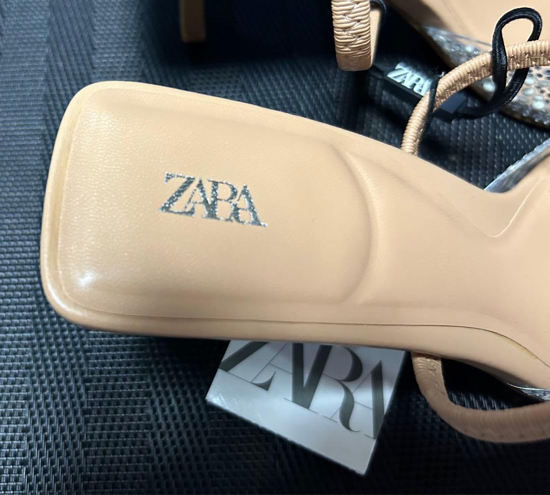 【新品・未使用】ZARA フェイクパール バックストラップミュール 39