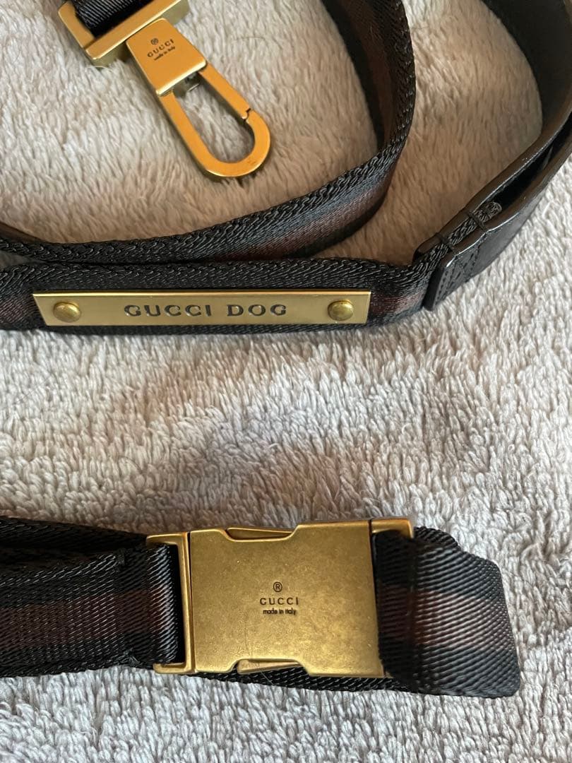 ⭐️新品・未使用⭐️GUCCI DOG 首輪& リード (ブラウン 調整可能)
