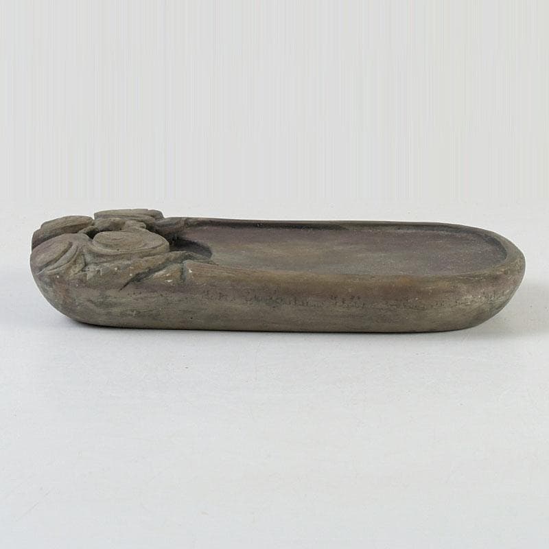 中国　書道具　雲龍彫　端渓硯　C　9401