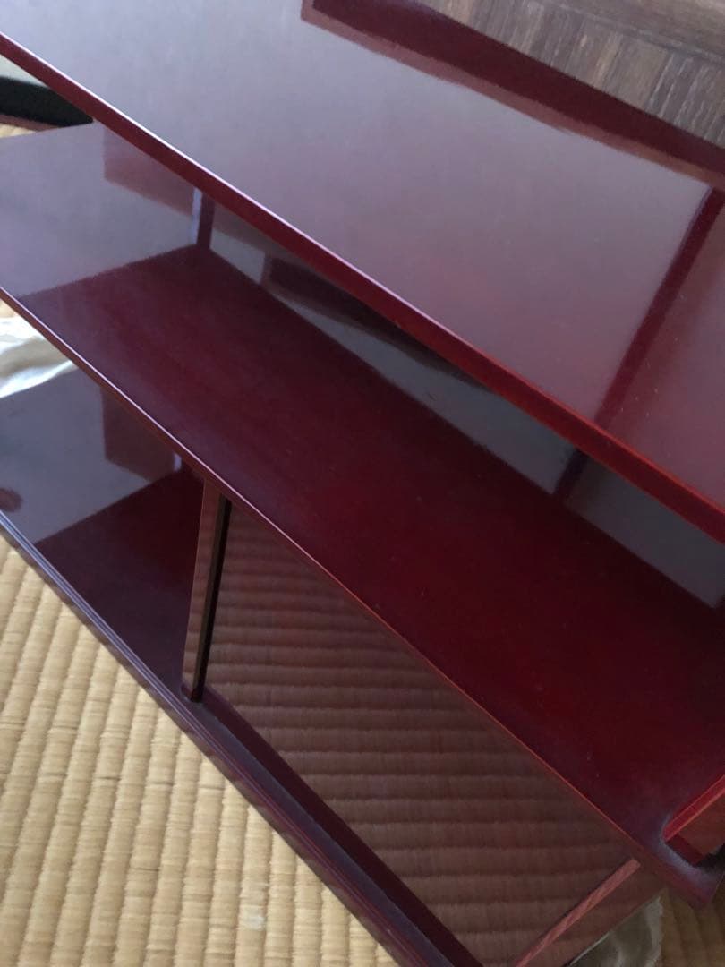 時代　蒔絵　飾り棚　茗荷　木箱入