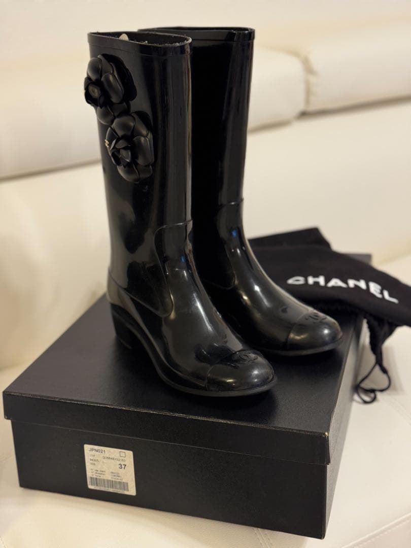 ★*★様 CHANEL ブラック レインブーツ 37