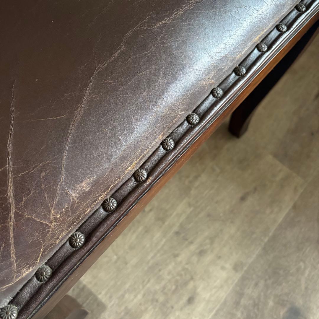 エスニックスタイル　レザーシート アームチェア ヴィンテージ　①