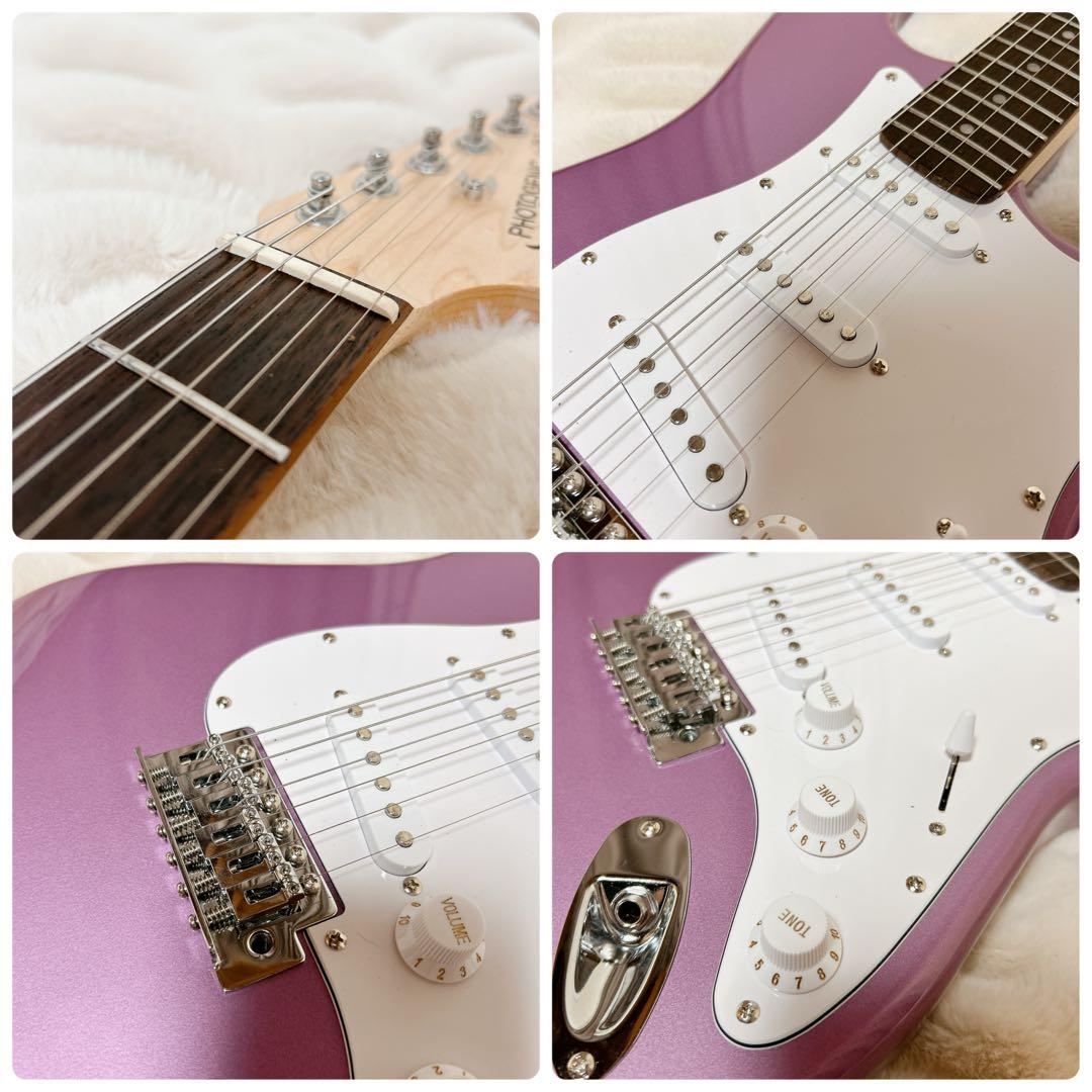 美品 フォトジェニック バーガンディ エレキギター ストラトキャスタータイプ