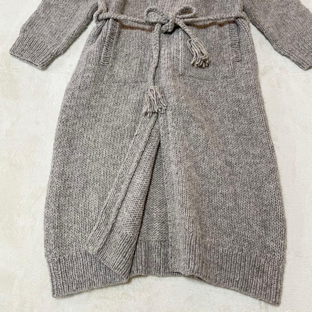 かぐれ　ロングカーディガン　ニットコート　ガウン　ウール　ペルー