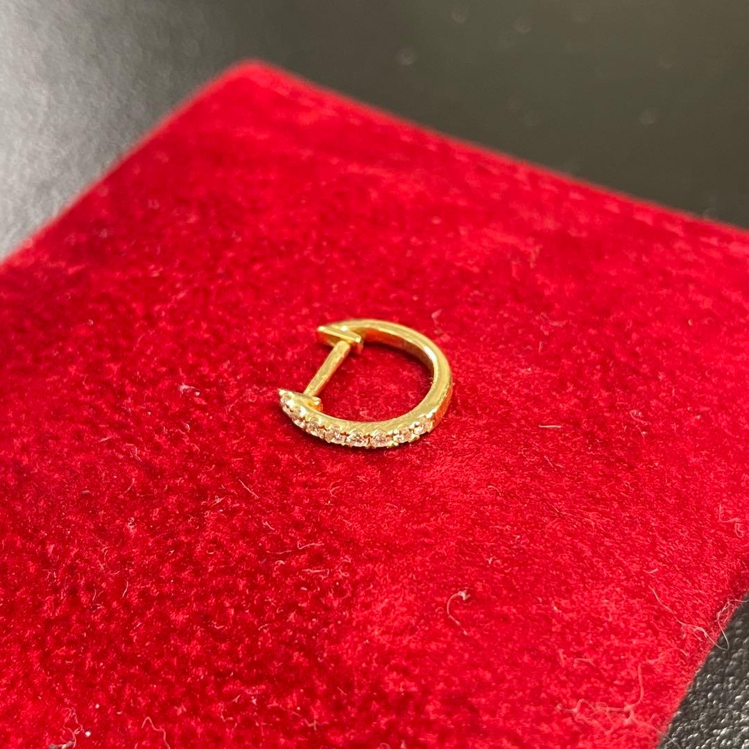 K18YG ダイヤ　フープピアス 片耳