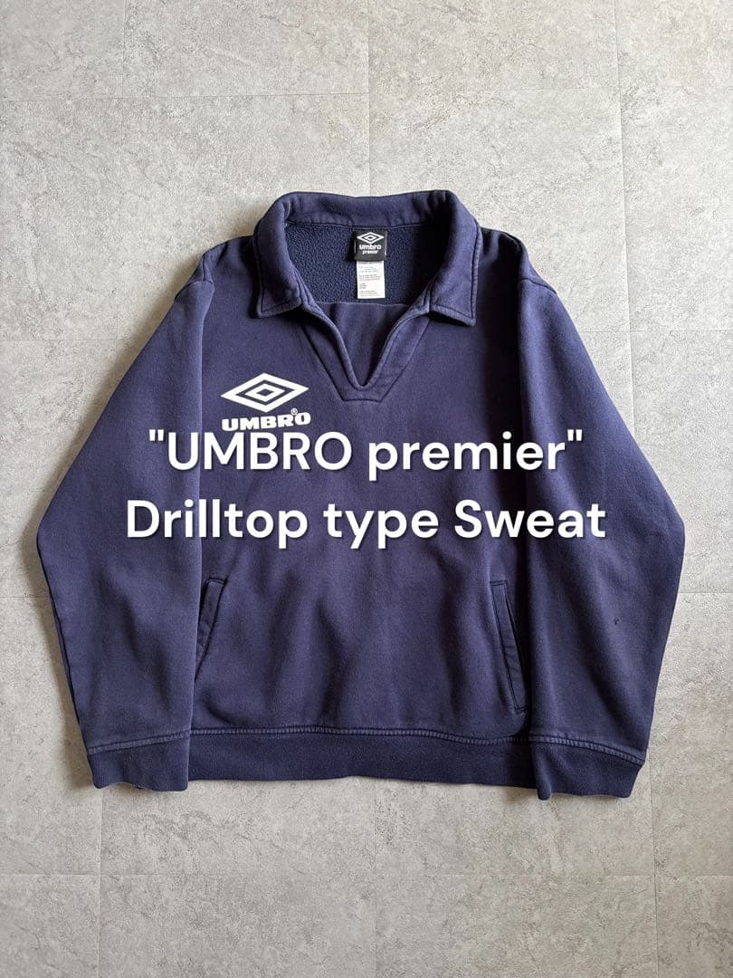 Y2K UMBRO premier スウェット ドリルトップ型 ネイビー L