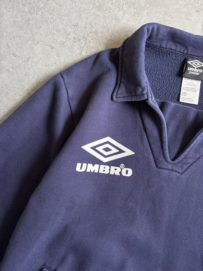 Y2K UMBRO premier スウェット ドリルトップ型 ネイビー L
